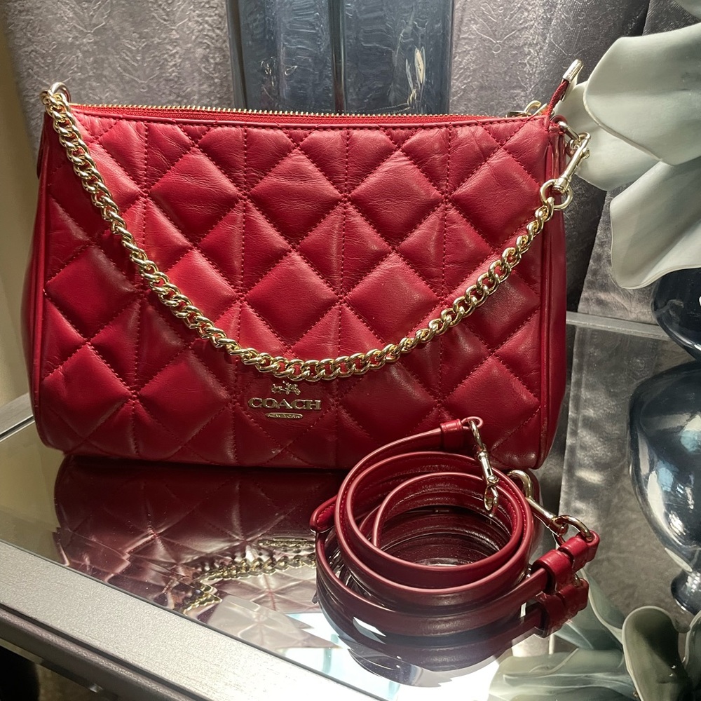 Red Quilted Coach Crossbody